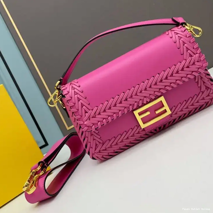 Affordable In Bag Leather Stitching Baguette Rose Medium Fendi 0618